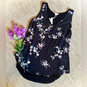 Candie’s NWT Floral V-Neck Button Tank Top - XS